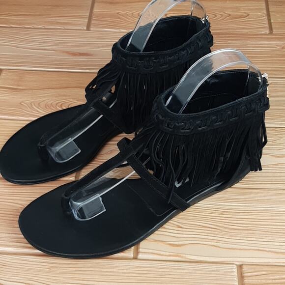 Diane Von Furstenberg DVF Paloma Suede Fringe Sandals Size 6 - Picture 3 of 16